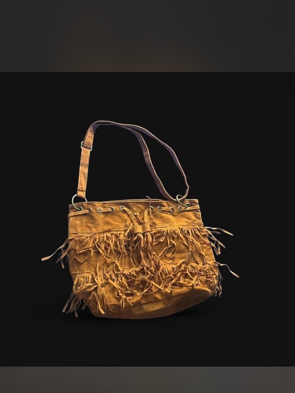 Fringed Suede Shoulder Bag